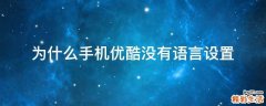 为什么手机优酷没有语言设置