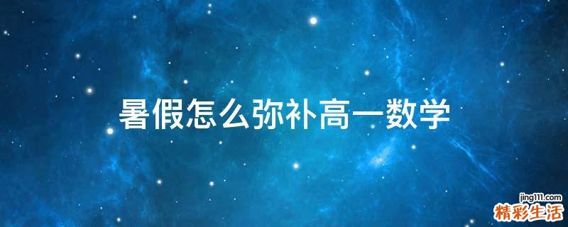 暑假怎么弥补高一数学