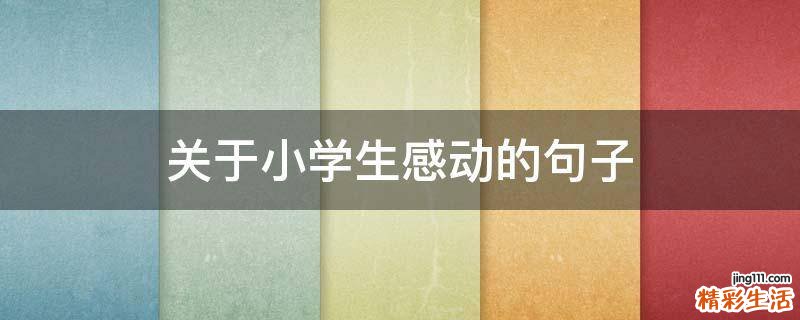 关于小学生感动的句子