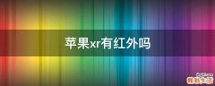 苹果xr有红外吗