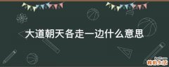 大道朝天各走一边什么意思