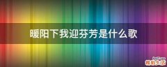 暖阳下我迎芬芳是什么歌
