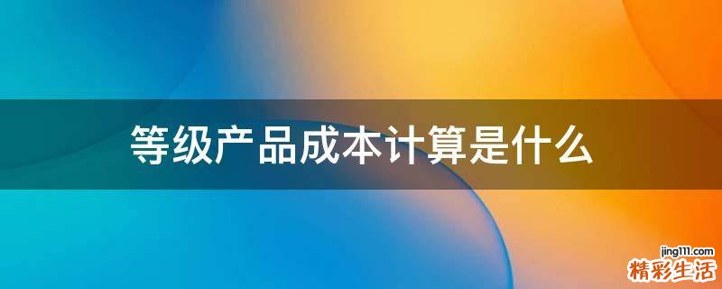 等级产品成本计算是什么