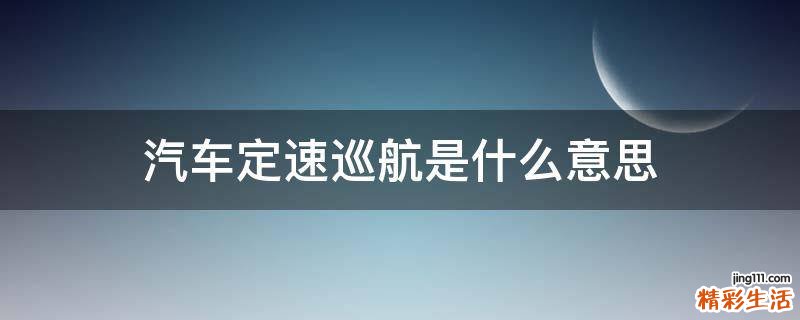 汽车定速巡航是什么意思