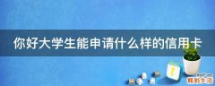 你好大学生能申请什么样的信用卡