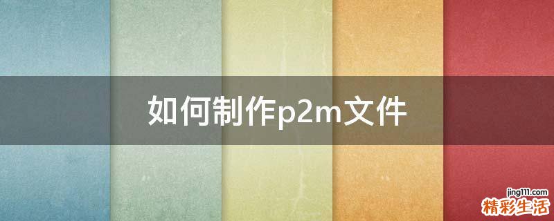 如何制作p2m文件