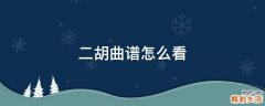 二胡曲谱怎么看