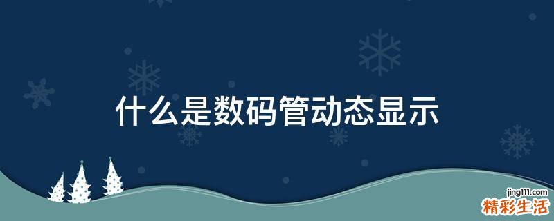 什么是数码管动态显示