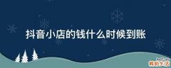 抖音小店的钱什么时候到账