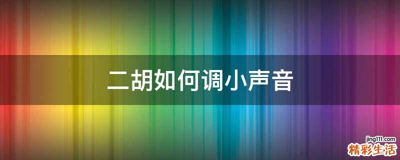 二胡如何调小声音