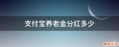 支付宝养老金分红多少