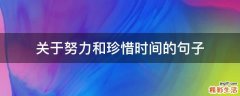 关于努力和珍惜时间的句子
