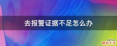 去报警证据不足怎么办