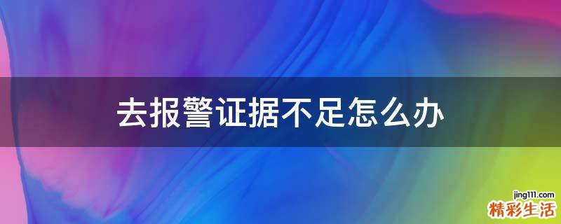 去报警证据不足怎么办