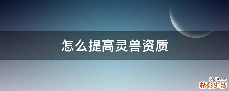 怎么提高灵兽资质