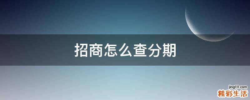 招商怎么查分期