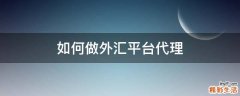 如何做外汇平台代理