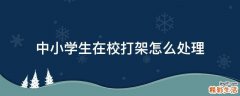 中小学生在校打架怎么处理