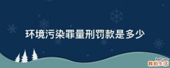环境污染罪量刑罚款是多少