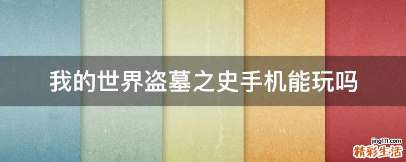 我的世界盗墓之史手机能玩吗