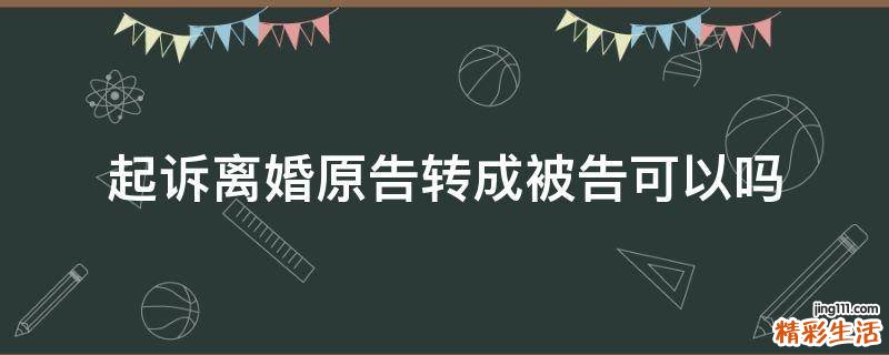 起诉离婚原告转成被告可以吗