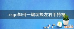 csgo如何一键切换左右手持枪