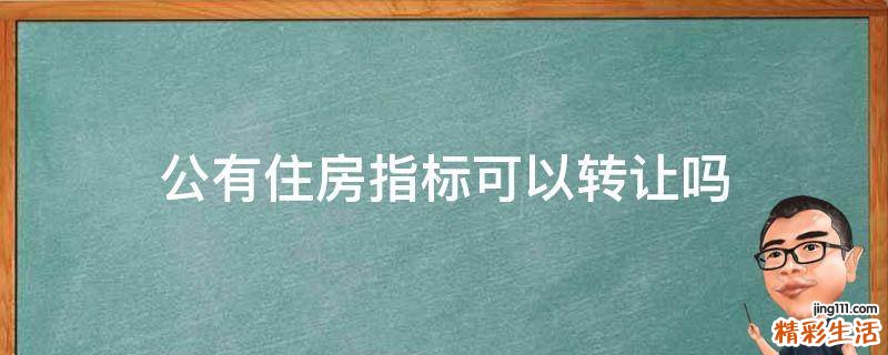 公有住房指标可以转让吗