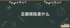足额保险是什么