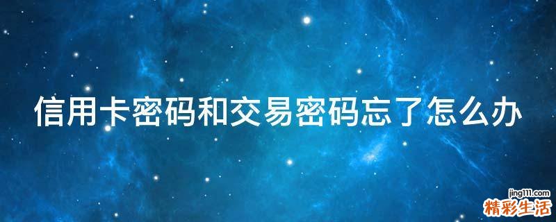 信用卡密码和交易密码忘了怎么办