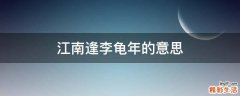 江南逢李龟年的意思