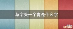 草字头一个青是什么字