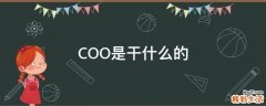 COO是干什么的