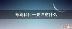 考驾科目一要注意什么