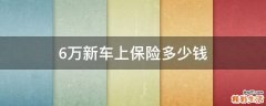 6万新车上保险多少钱