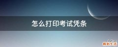 怎么打印考试凭条