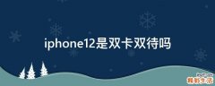 iphone12是双卡双待吗