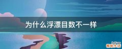 为什么浮漂目数不一样