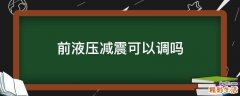 前液压减震可以调吗