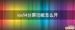 ios14分屏功能怎么开