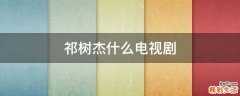 祁树杰什么电视剧