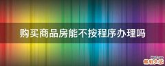 购买商品房能不按程序办理吗