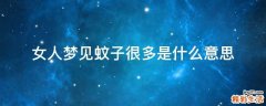 女人梦见蚊子很多是什么意思