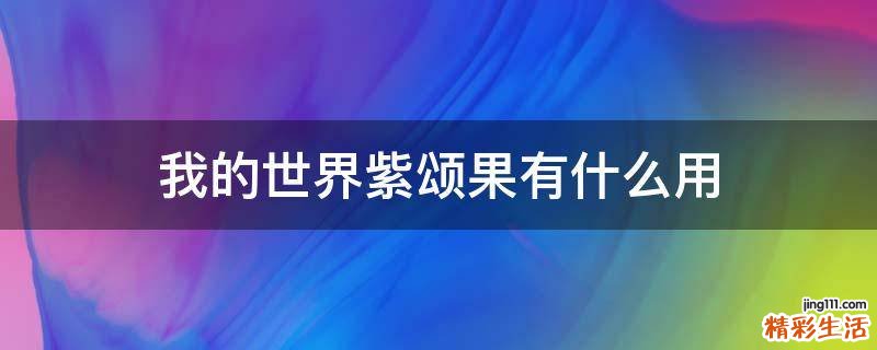 我的世界紫颂果有什么用