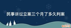 民事诉讼立案三个月了多久判案