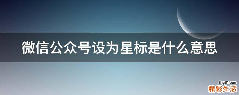 微信公众号设为星标是什么意思