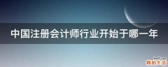 中国注册会计师行业开始于哪一年