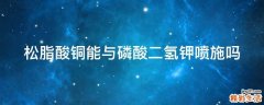 松脂酸铜能与磷酸二氢钾喷施吗