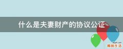 什么是夫妻财产的协议公证