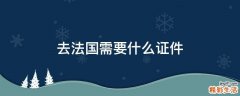 去法国需要什么证件