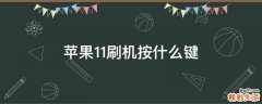 苹果11刷机按什么键